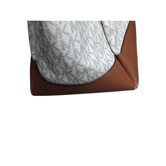 Michael Kors Jet Set Signature Tote Brown MK Logo Shoulder Bag - Picture 8 of 16